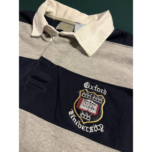 RARE Oxford University UK Heavyweight Striped Rugby Shirt 2XL Officially Branded - Picture 1 of 7